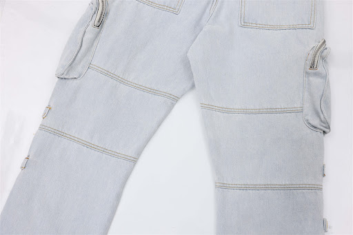 Title 8, Mens multi-pocket denim trousers overalls, tre...