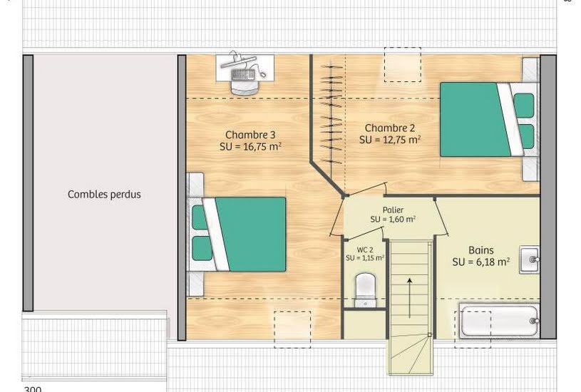  Vente Terrain + Maison - Terrain : 900m² - Maison : 76m² à Saint-Aubin-Epinay (76160) 