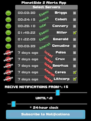 Track PS2 PlanetSide 2 Alerts