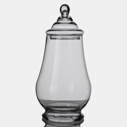  Elegant Clear Glass Apothecary Jar with Lid, 15-inch High Glass Canister