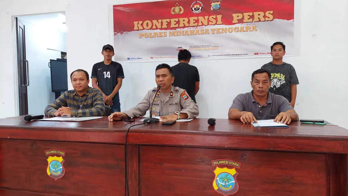 Konferensi Pers Polres Mitra. (Foto: Billy Lumintang/indimanado.com)