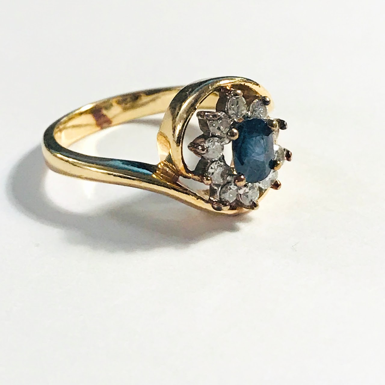 14K Gold, Sapphire and Diamond Ring