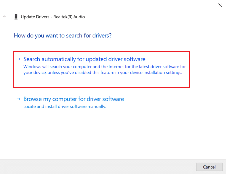 Buscar automáticamente controladores en audio Realtek