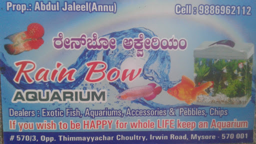 RAINBOW AquariumqAaaaqqqà Ali q1, 570/3, Opp. Thimmayyachar Choultry, Irvin road, Mysuru, Karnataka 570001, India, Pet_Shop, state KA