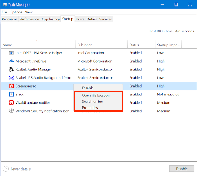 รับข้อมูลที่เป็นประโยชน์มากขึ้นจากเมนูตามบริบทของแอพใน Task Manager