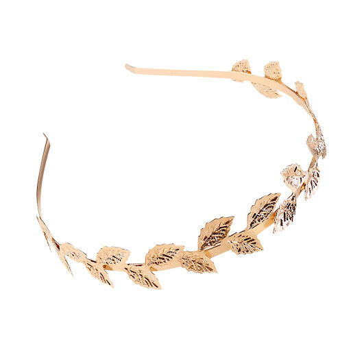 Title 5, Retro Style Golden Leaf Headband Simple, adds a...