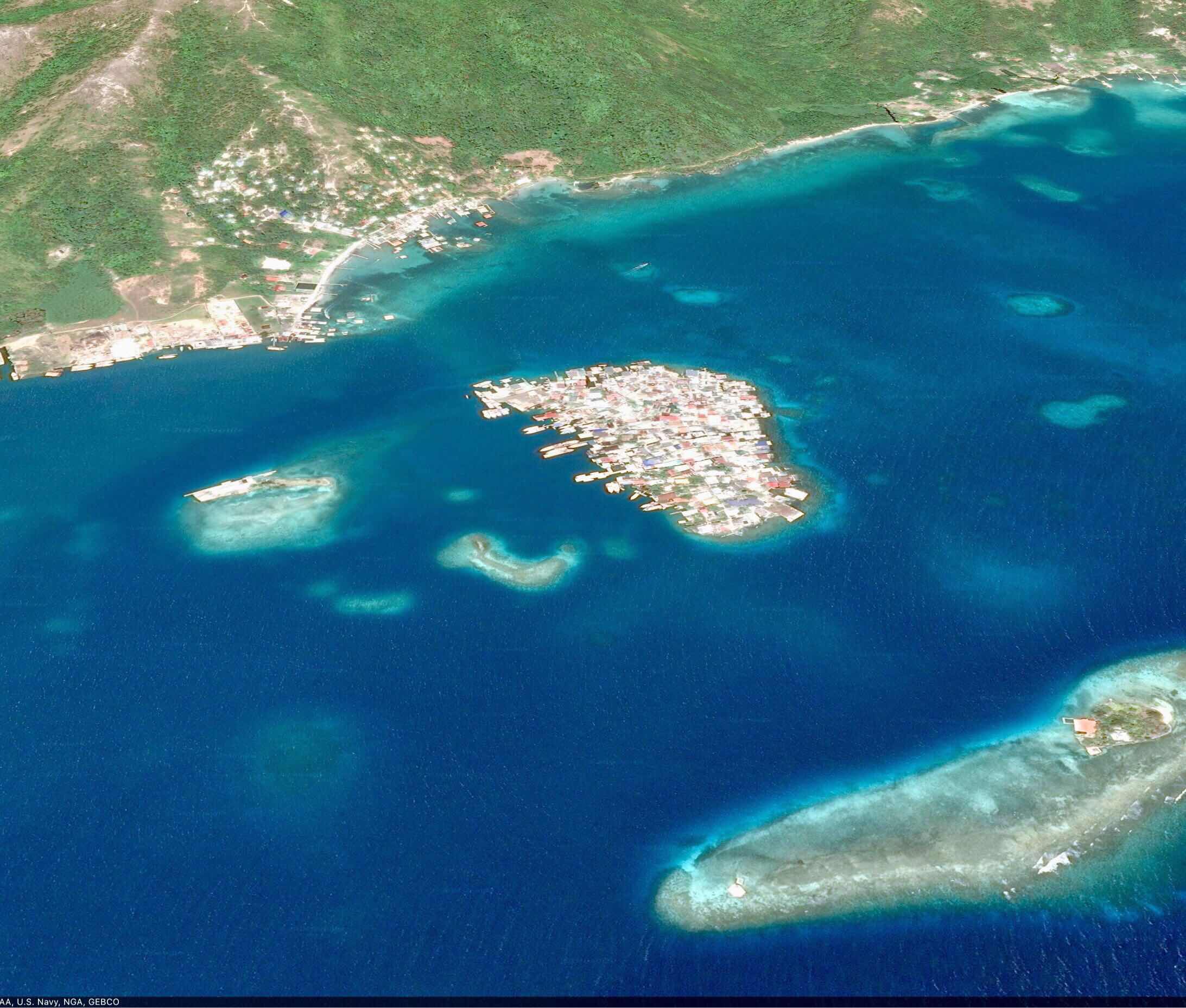 Google Earth view of Bonacca in Guanaja