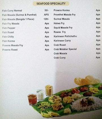 Hotel Benzy menu 