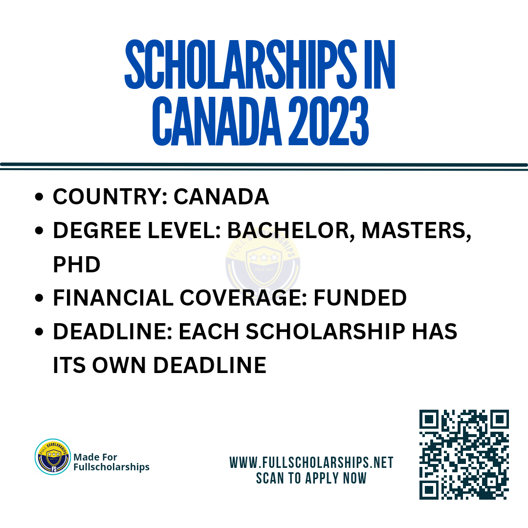 Scholarships in Canada 2023 Without IELTS Apply now for the Fully Funded Scholarships Bachelors,Masters,PhD