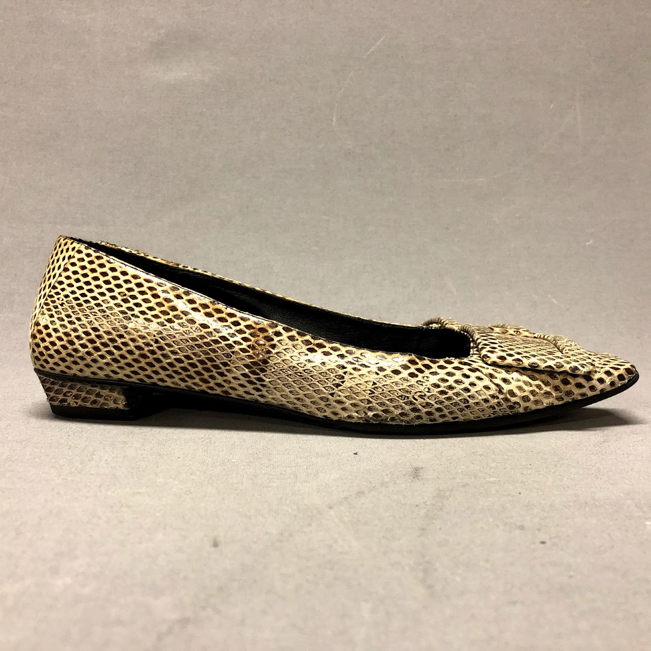 Roger Vivier Python Buckle Flats