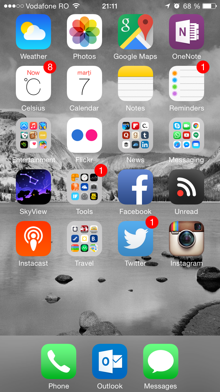 iOS 8: my current homescreen