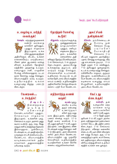 Aval Vikatan Monthly Rasi Palangal