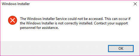 Correction de l'erreur Impossible d'accéder au service Windows Installer