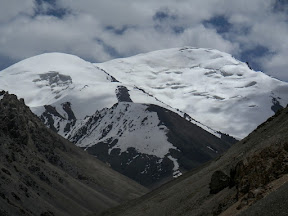 Snow covered peaks near the pass