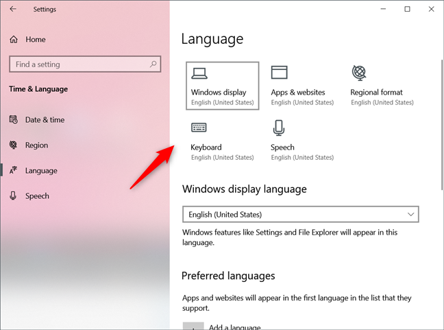 La configuración de idioma está mejor organizada