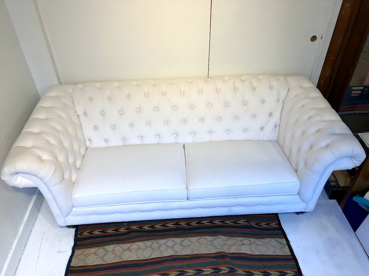 Ethan Allen 7' Chesterfield Sofa