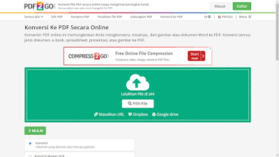 Tampilan situs Pdf2go