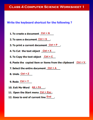 cbse for class 4 computer science worksheet computer worksheet for class 4 worksheets guru