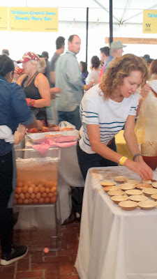 At Brunch Village for Feast 2015, Brad Farmerie of Saxon + Parole from New York impressed (and so did his heroic sous, crackin eggs the entire event) to offer the adoring crowds Turkish eggs