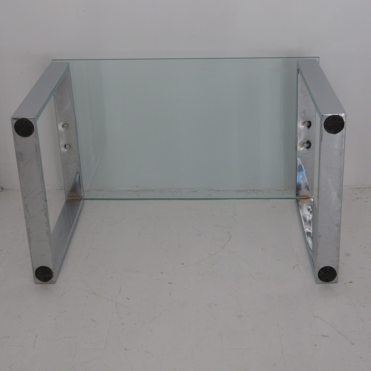 Modern Chrome & Glass Side Table