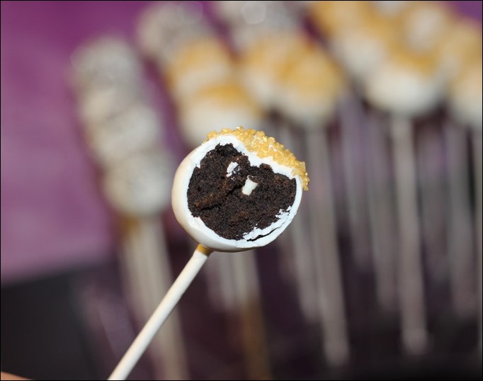 Silvester New Year Cake Pops Oreo Glitzer Gold Silber Weiß 16