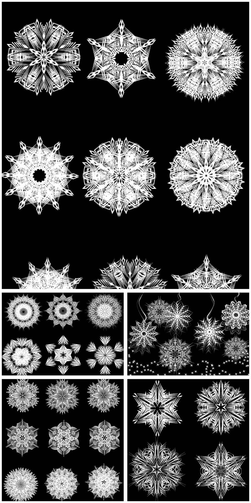 White snowflakes vector