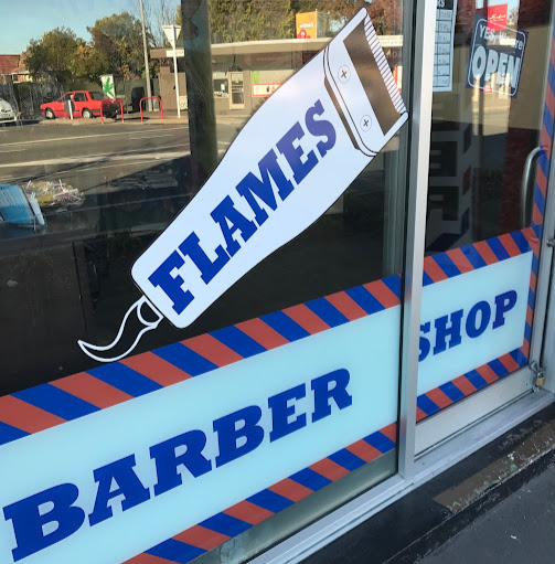 NZ FLAMES BARBER logo