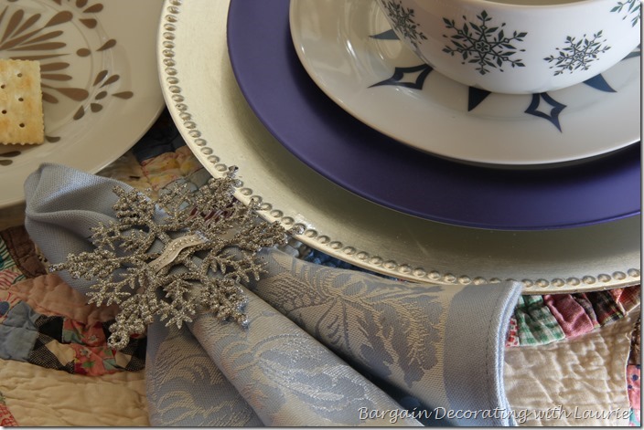 Winter tablescape-Bargain Decorating with Laurie