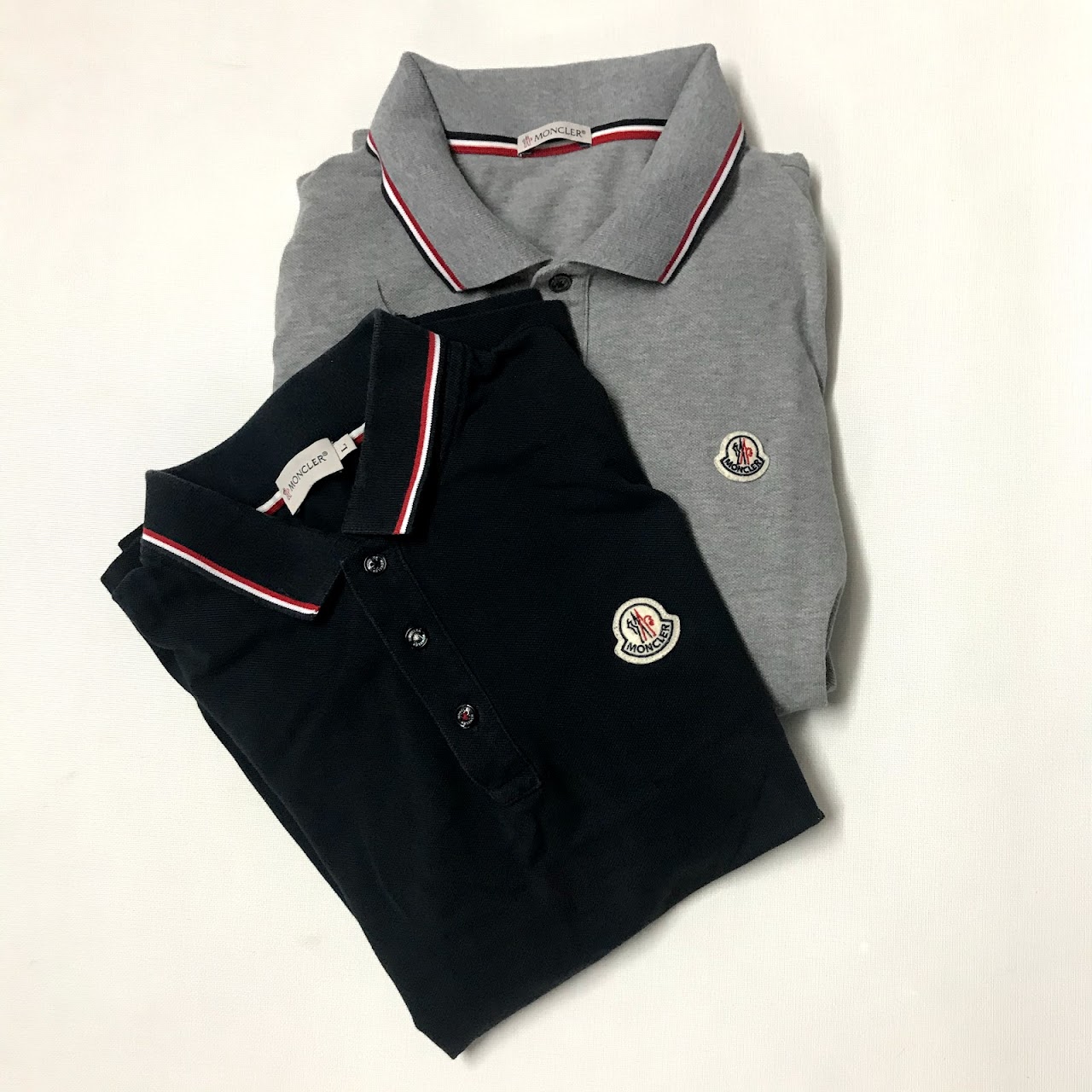 Moncler Navy Blue & Gray Polo Shirt Pair