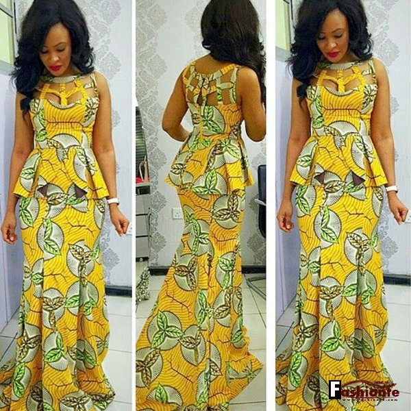 50 Latest Nigerian Lace Skirt and Blouse Ankara Styles 