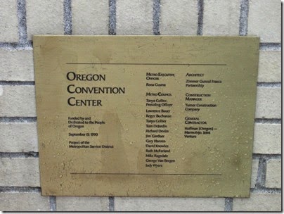 IMG_3220 Dedication Plaque at the Oregon Convention Center in Portland, Oregon on August 31, 2008