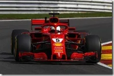 Sebastian Vettel nelle prove libere del gran premio del Belgio 2018