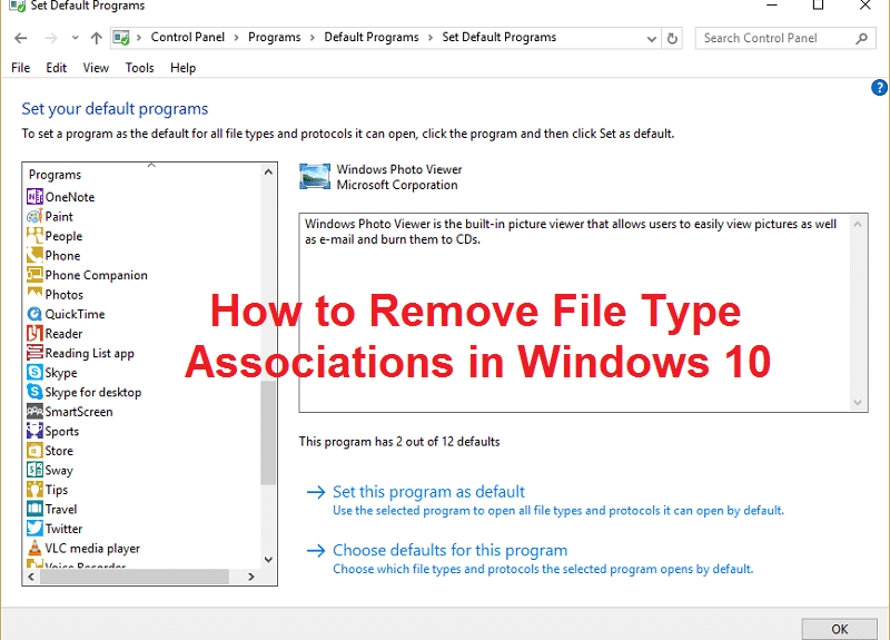 Windows10でファイルタイプの関連付けを削除する方法