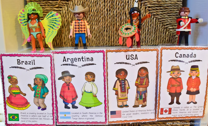 South America and North America Continent Costume Cards