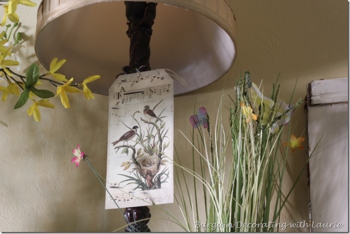 Spring Mantel Decor-Bargain Decorating with Laurie