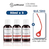 Combo 3 Gel Rửa Tay Khô Softhand 50Ml Mini Sạch Khuẩn Dưỡng Ẩm (Tặng Kèm Dây Treo Balo)