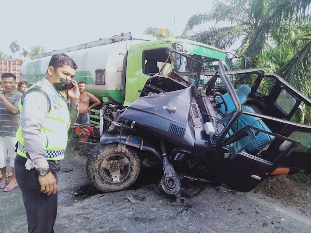 Tabrakan Beruntun di Km.86-87Jalan Umum Tebing Tinggi - Kisaran