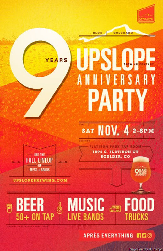 Upslope Celebrating 9th Anniversary 11/4