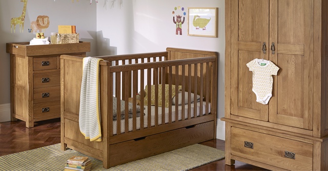 solid oak cot bed