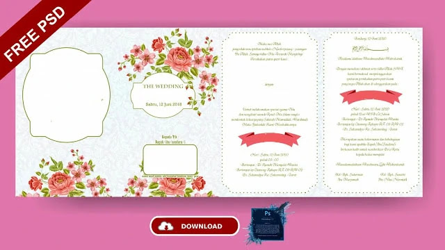 Free Pernikahan Psd Download 10 Template Undangan Pernikahan Photoshop Templatekita Com