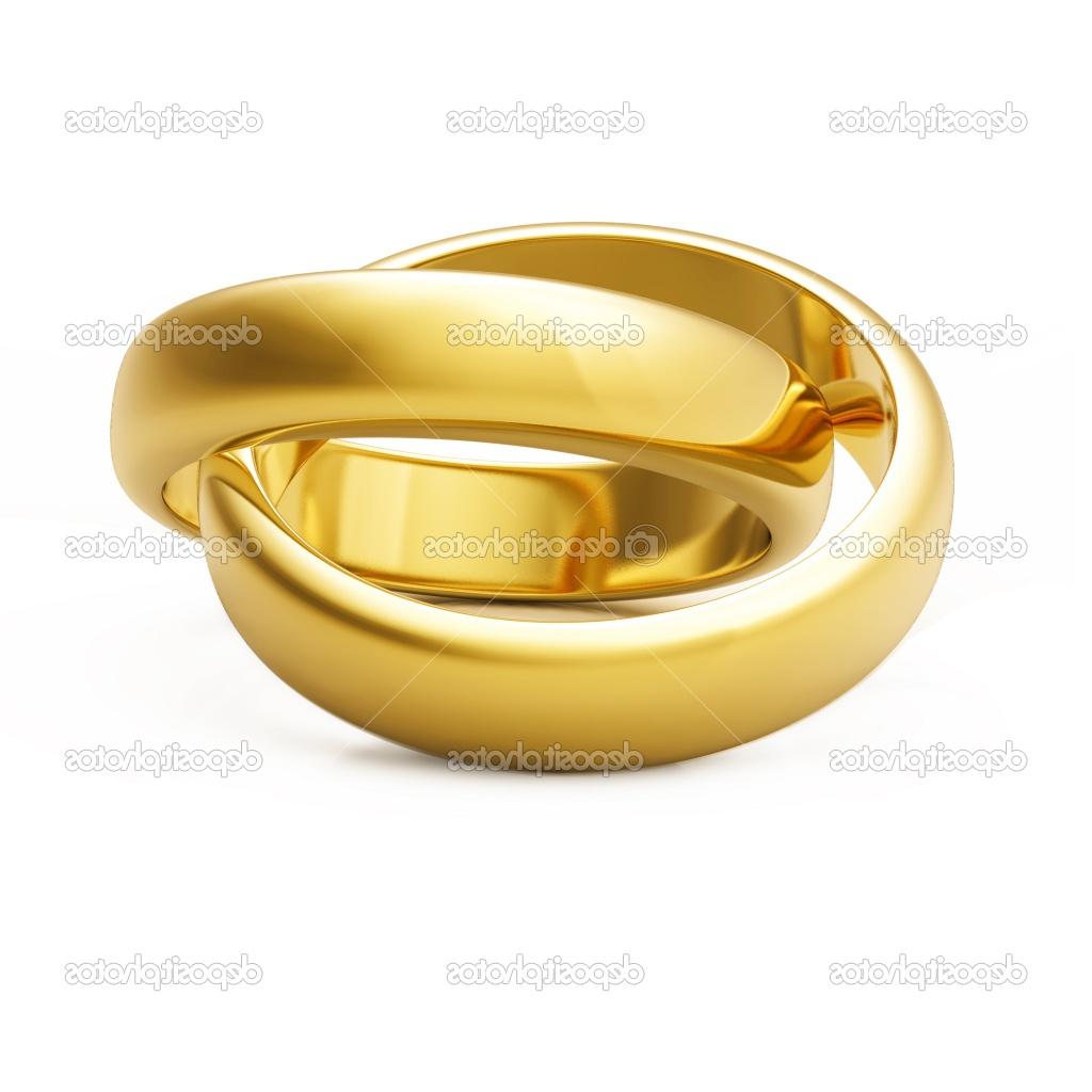 3d gold wedding ring isolated