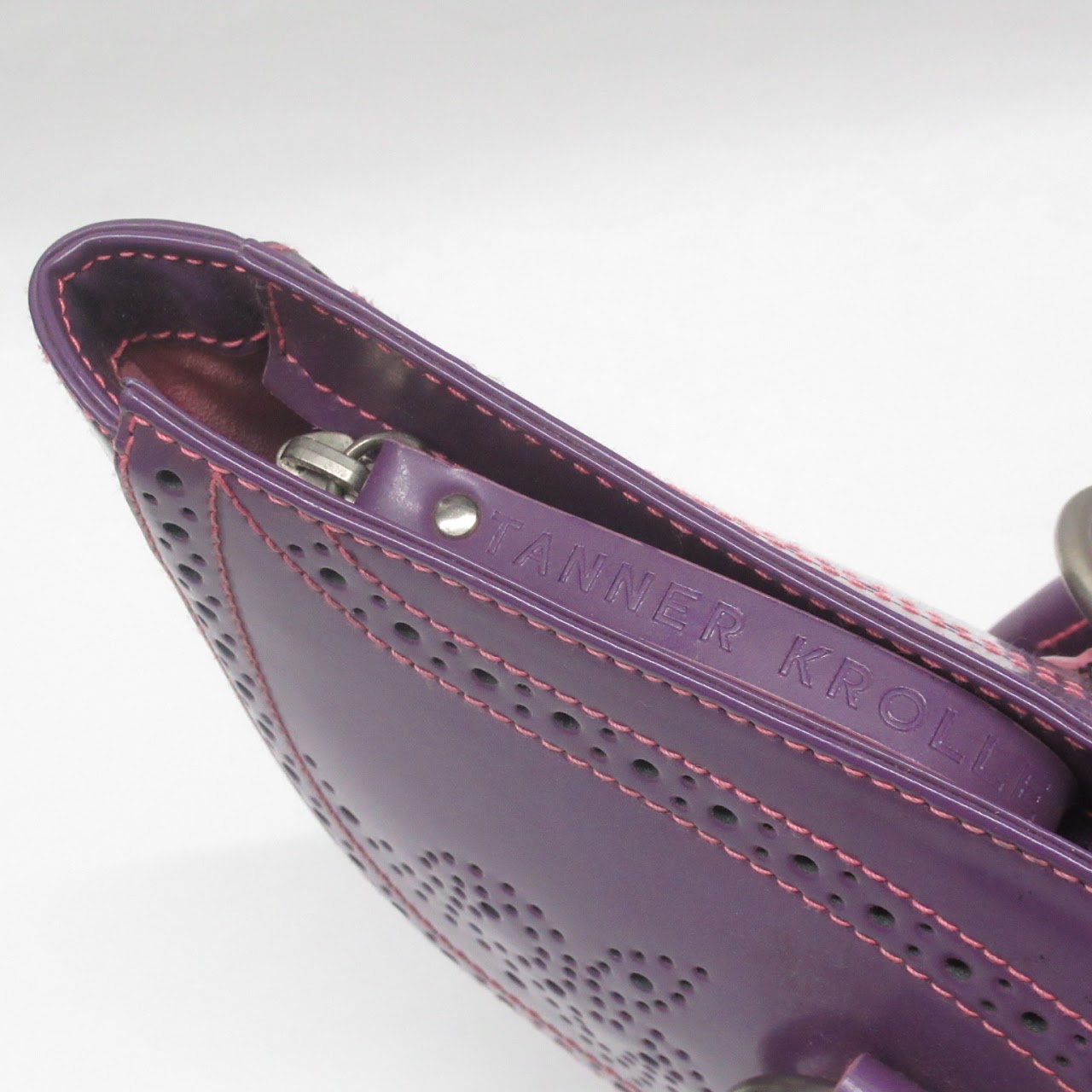 Tanner Krolle Purple Leather Shoulder Bag