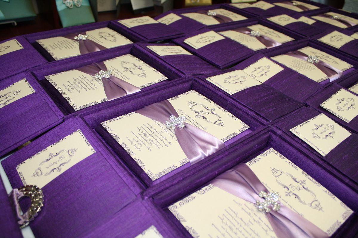 Silk Wedding Invitation Boxes