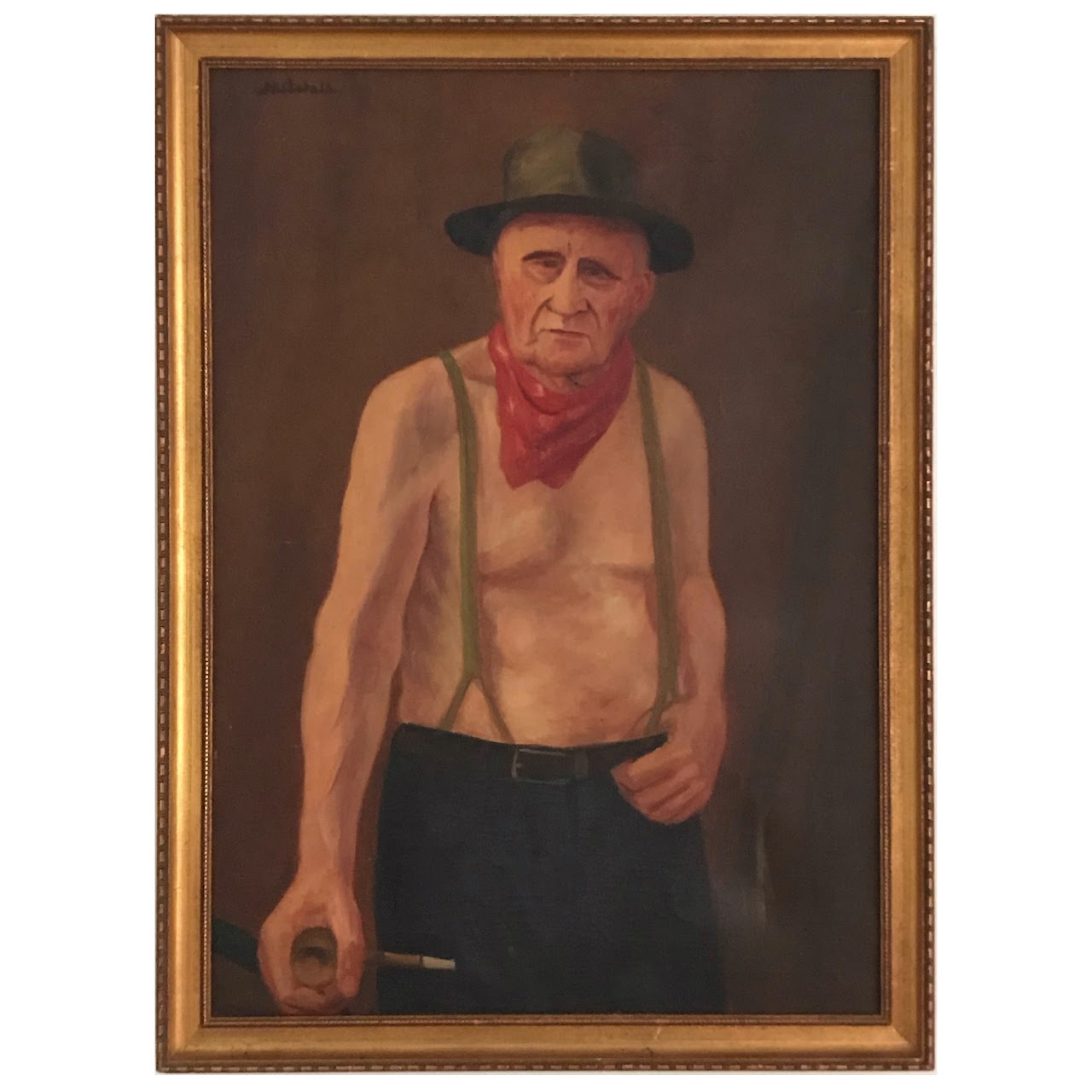 B. Mitchell Signed Portrait Oil Painting