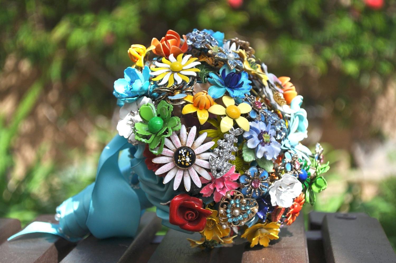 CUSTOM MADE One of a Kind OOAK Wedding Brooch Bouquet - to fit any style,