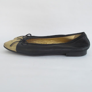 Chanel Gold-Toe Ballet Flats