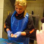 the 'fishwoman' at Haven Volendam in Volendam, Netherlands 