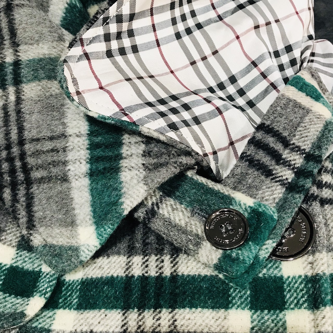 Burberry London Blue Label Plaid Coat