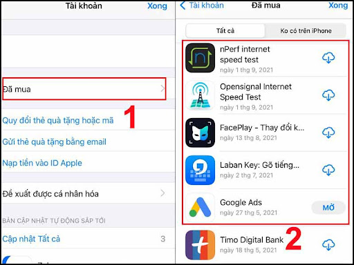 Kiểm tra lại lịch sử mua hàng trên App Store