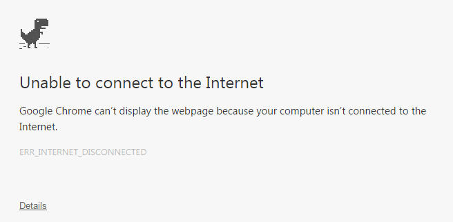 ERR_INTERNET_DISCONNECTED repareren in Chrome